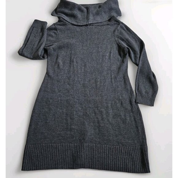 Jessica Sweater Dress Women XL Gray LS Cable Knit Turtleneck Western Cottagecore - Picture 14 of 16